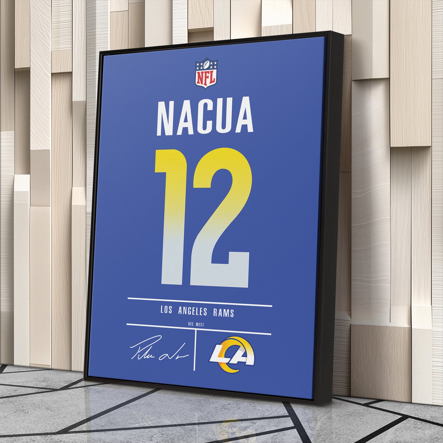 Puka Nacua Los Angeles Rams Jersey Canvas Wall Art