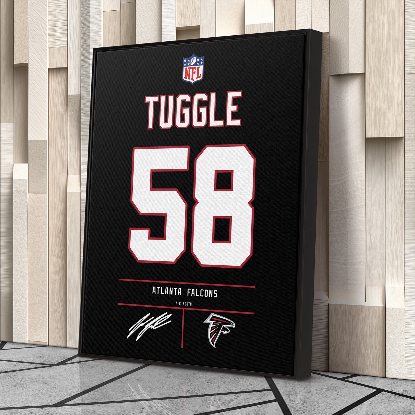 Jesse Tuggle Atlanta Falcons Jersey Canvas Wall Art