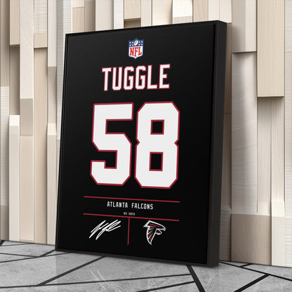Jesse Tuggle Atlanta Falcons Jersey Canvas Wall Art