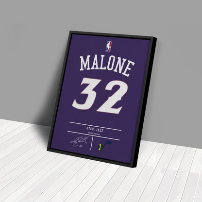 Karl Malone Jazz Jersey Canvas Print | Wall Art Decor