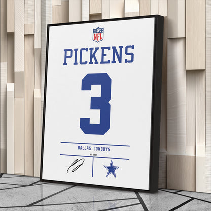 George Pickens Dallas Cowboys Jersey Canvas Wall Art