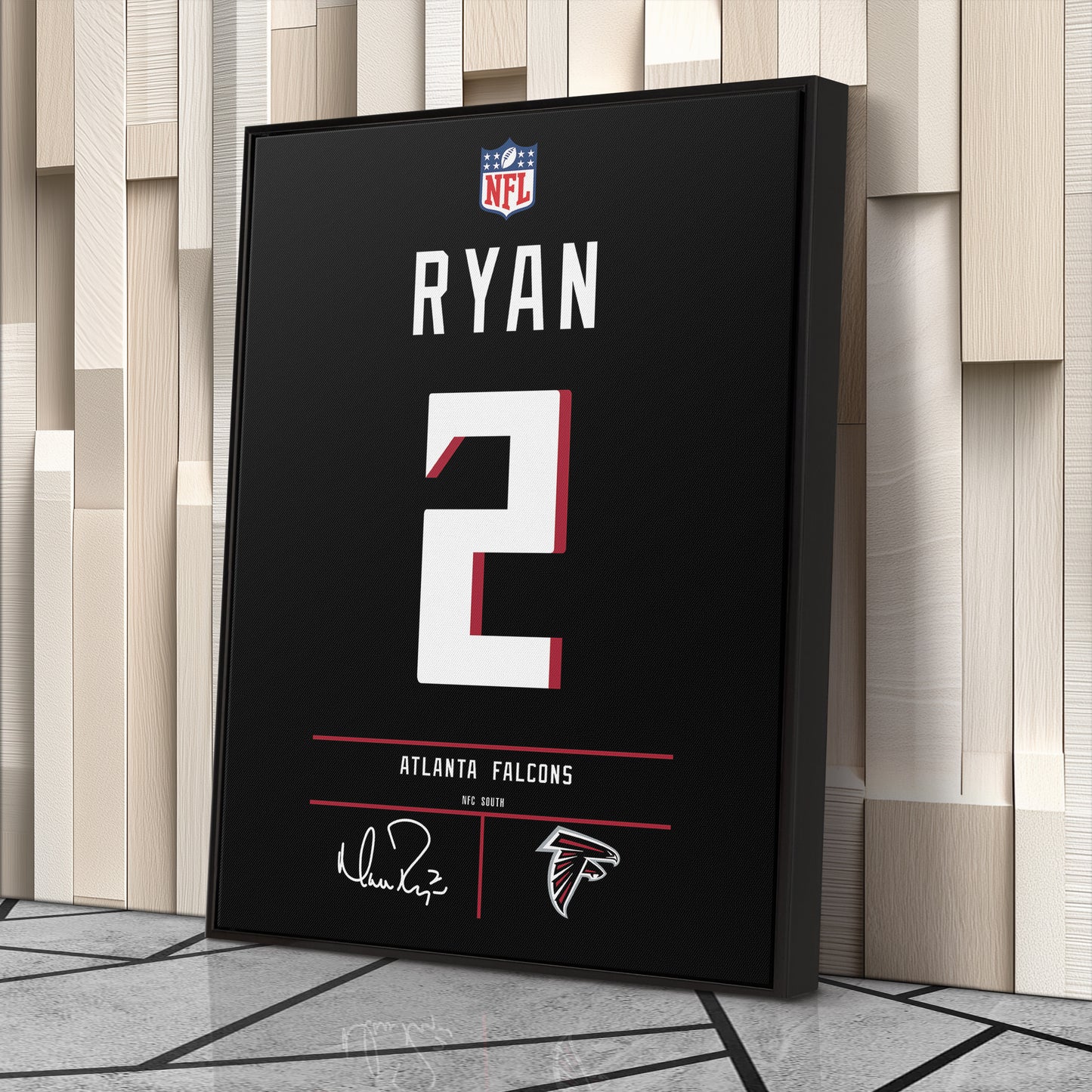 Matt Ryan Atlanta Falcons Jersey Canvas Wall Art