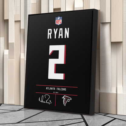 Matt Ryan Atlanta Falcons Jersey Canvas Wall Art