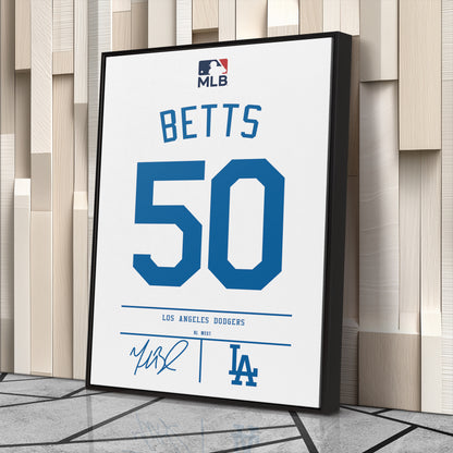 Mookie Betts Dodgers Jersey Canvas Print | Wall Art Decor