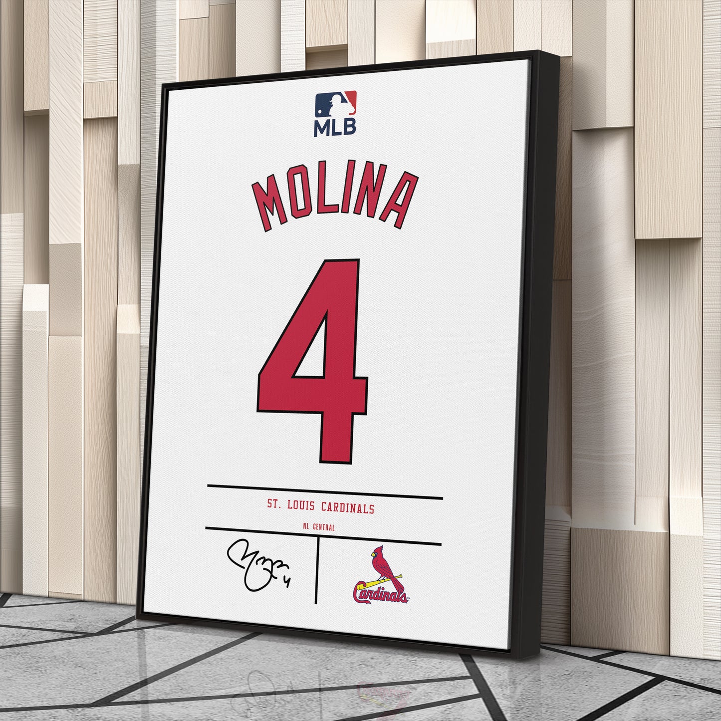 Yadier Molina St. Louis Cardinals Jersey Canvas Wall Art