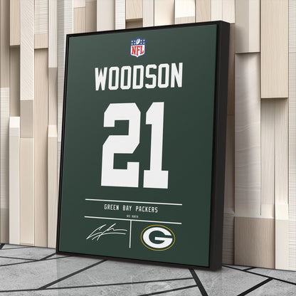 Charles Woodson Packers Jersey Canvas Print | Wall Art Decor