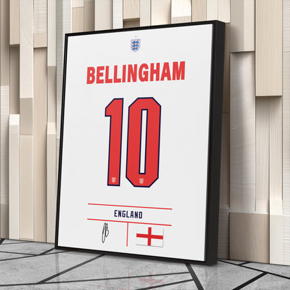 Jude Bellingham England Jersey Canvas Wall Art