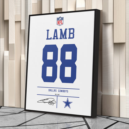 CeeDee Lamb Cowboys Jersey Canvas Print | Wall Art Decor