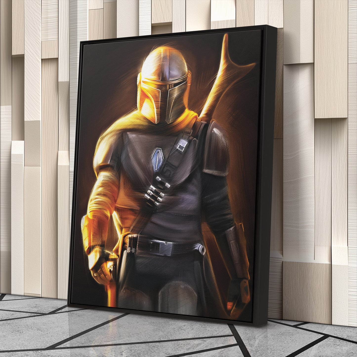 The Mandalorian Canvas Print | Star Wars Bounty Hunter Wall Art