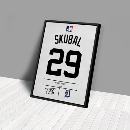 Tarik Skubal Tigers Jersey Canvas Print | Wall Art Decor