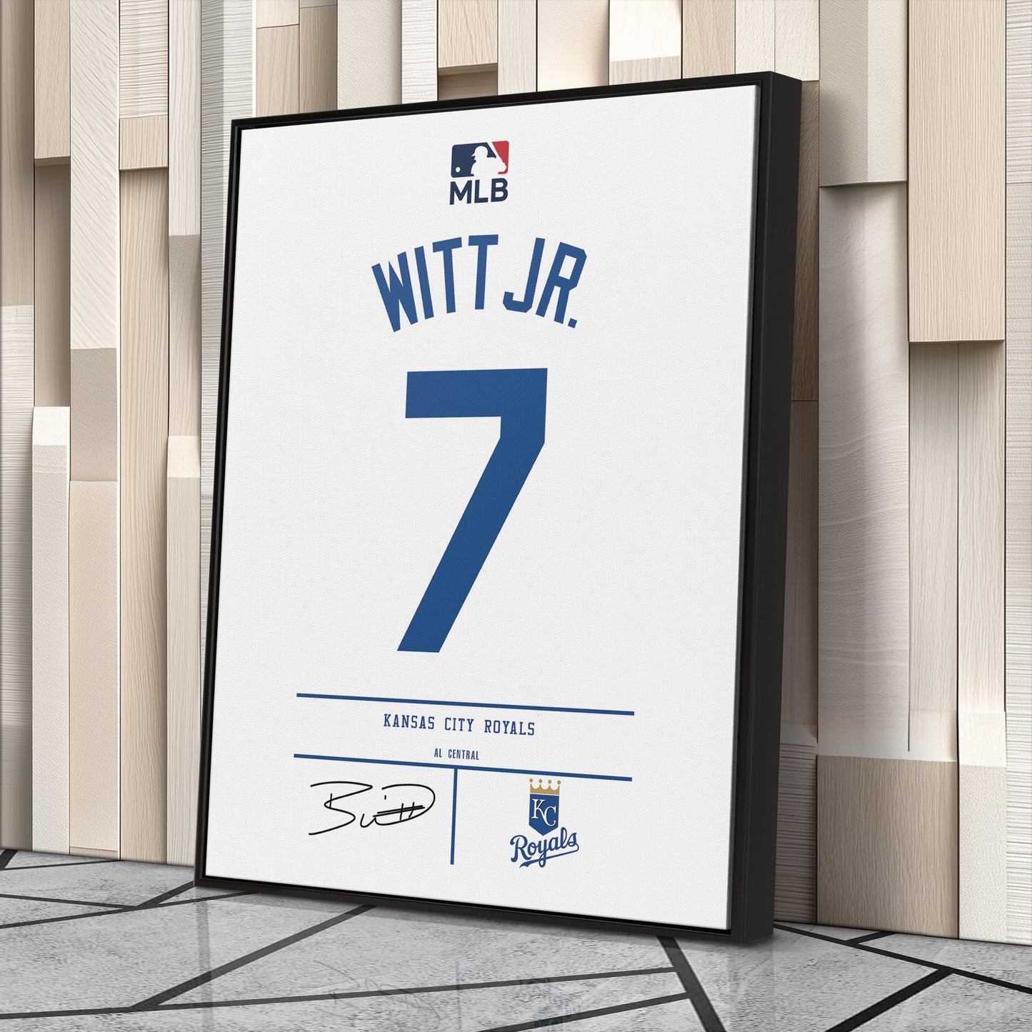Bobby Witt Jr. Kansas City Royals Jersey Canvas Wall Art