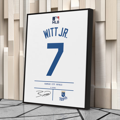Bobby Witt Jr. Kansas City Royals Jersey Canvas Wall Art