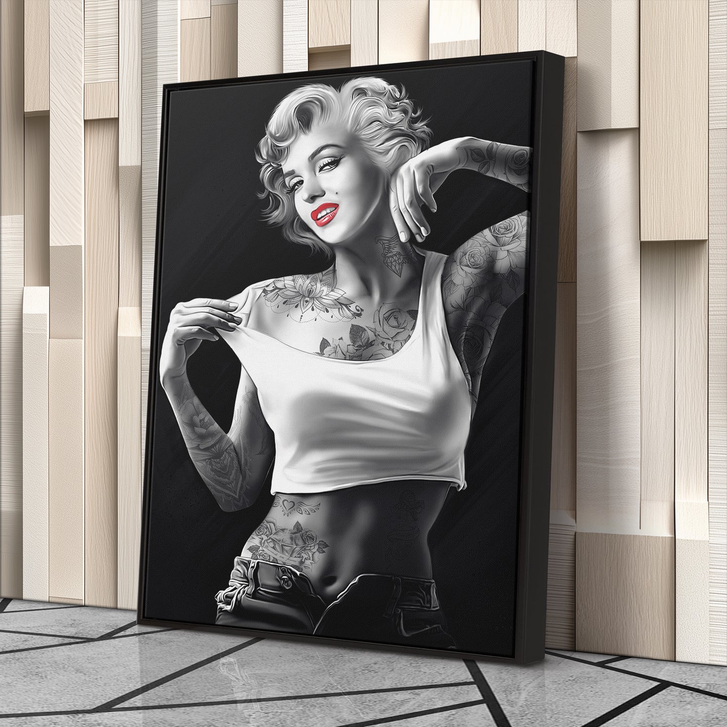 Marilyn Monroe Tattoo Canvas Print | Hollywood Icon Wall Art