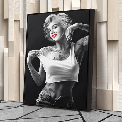 Marilyn Monroe Tattoo Canvas Print | Hollywood Icon Wall Art