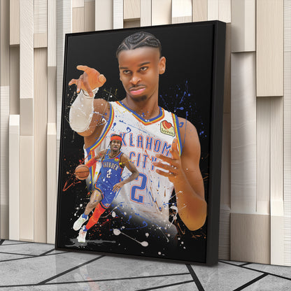 Shai Gilgeous-Alexander Thunder Canvas Print | Oklahoma City Basketball Wall Art