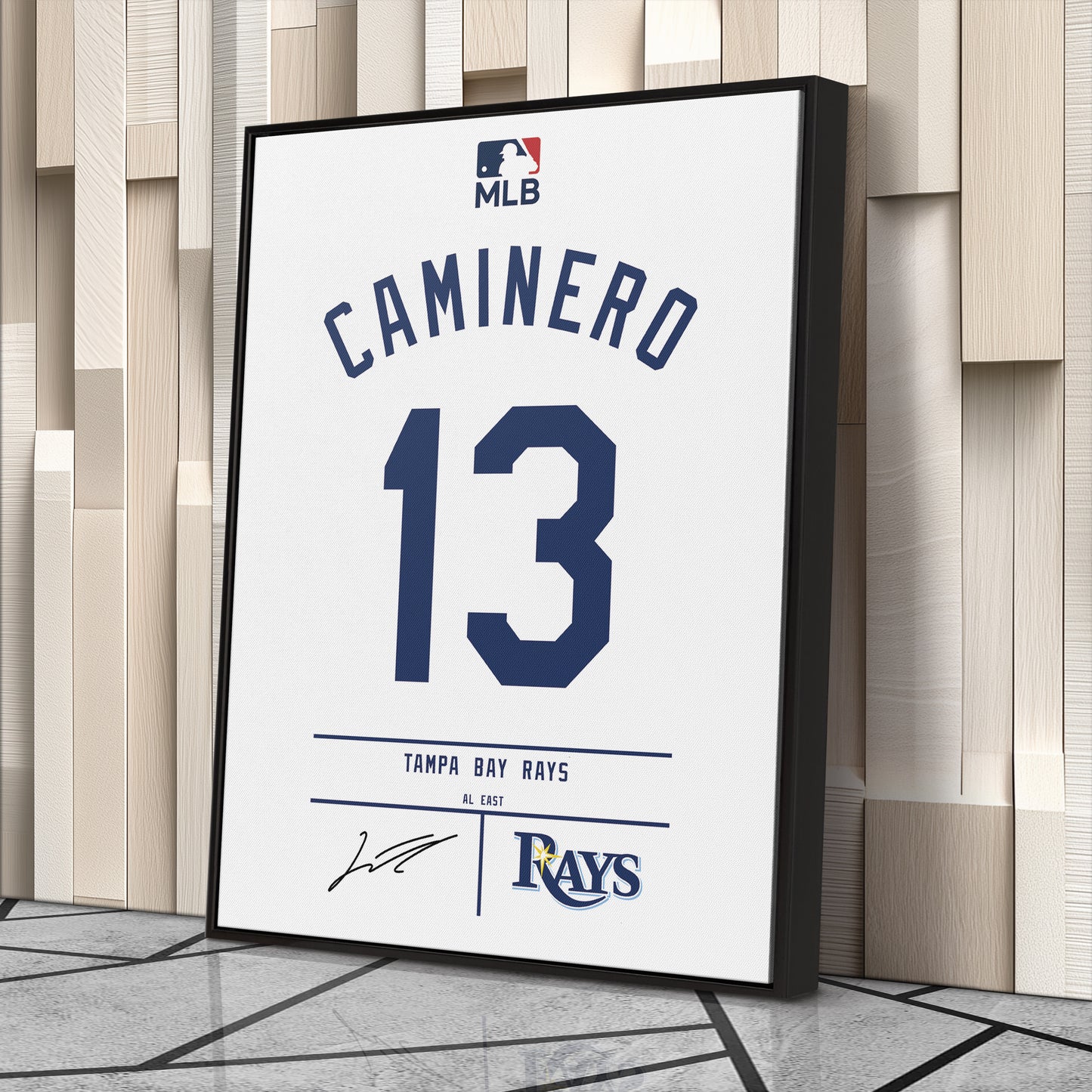 Junior Caminero Rays Jersey Canvas Print | Wall Art Decor
