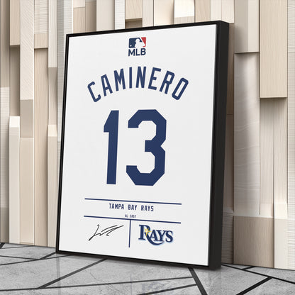 Junior Caminero Rays Jersey Canvas Print | Wall Art Decor