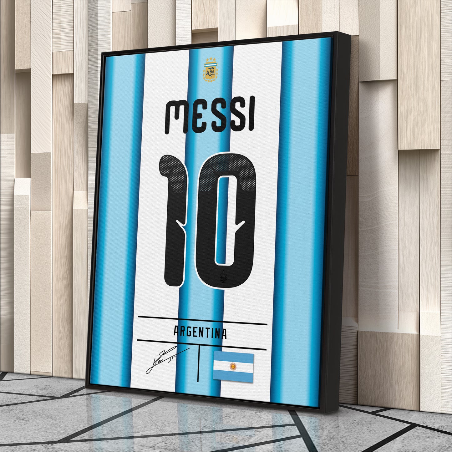 Lionel Messi Argentina Jersey Canvas Wall Art