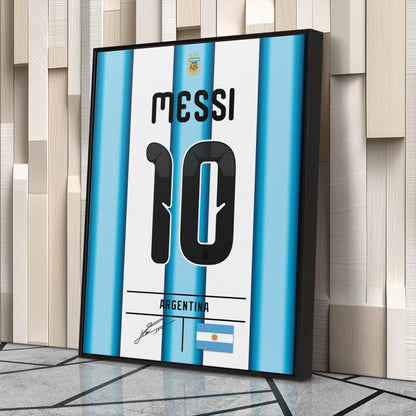 Lionel Messi Argentina Jersey Canvas Wall Art