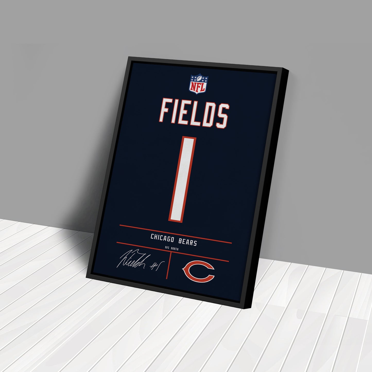 Justin Fields Bears Jersey Canvas Print | Wall Art Decor