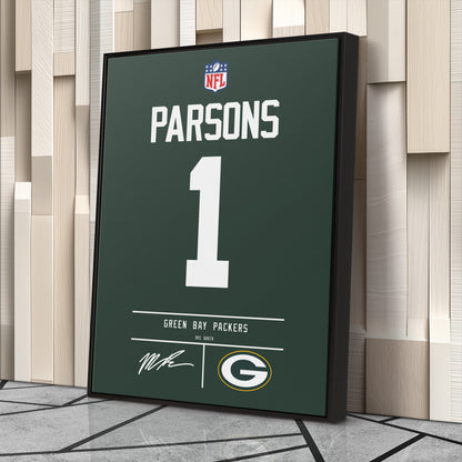 Micah Parsons Packers Jersey Canvas Print | Wall Art Decor