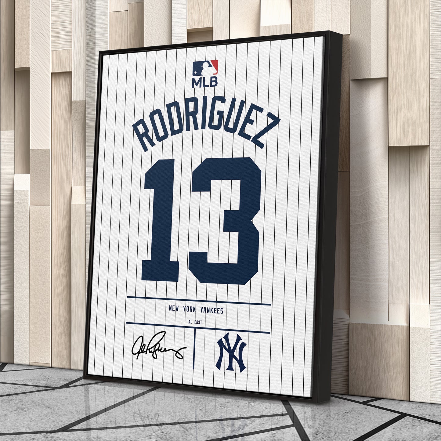 Alex Rodriguez New York Yankees Jersey Canvas Wall Art