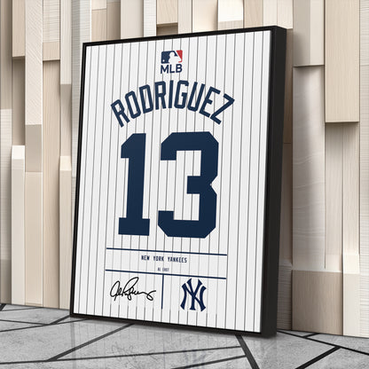 Alex Rodriguez New York Yankees Jersey Canvas Wall Art