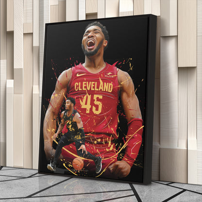Donovan Mitchell Cavaliers Canvas Print | Cleveland Basketball Wall Art