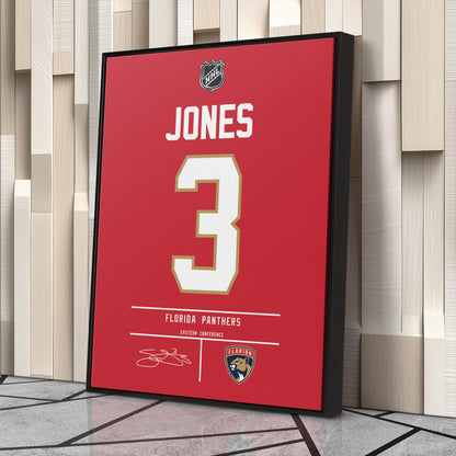 Seth Jones Florida Panthers Jersey Canvas Wall Art