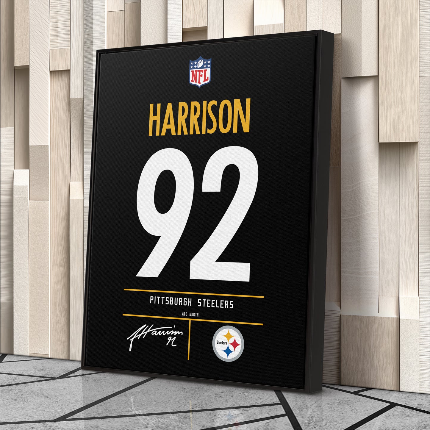 James Harrison Pittsburgh Steelers Jersey Canvas Wall Art