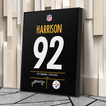James Harrison Pittsburgh Steelers Jersey Canvas Wall Art