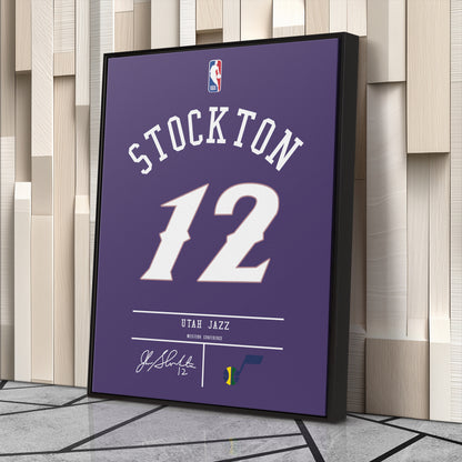John Stockton Jazz Jersey Canvas Print | Wall Art Decor
