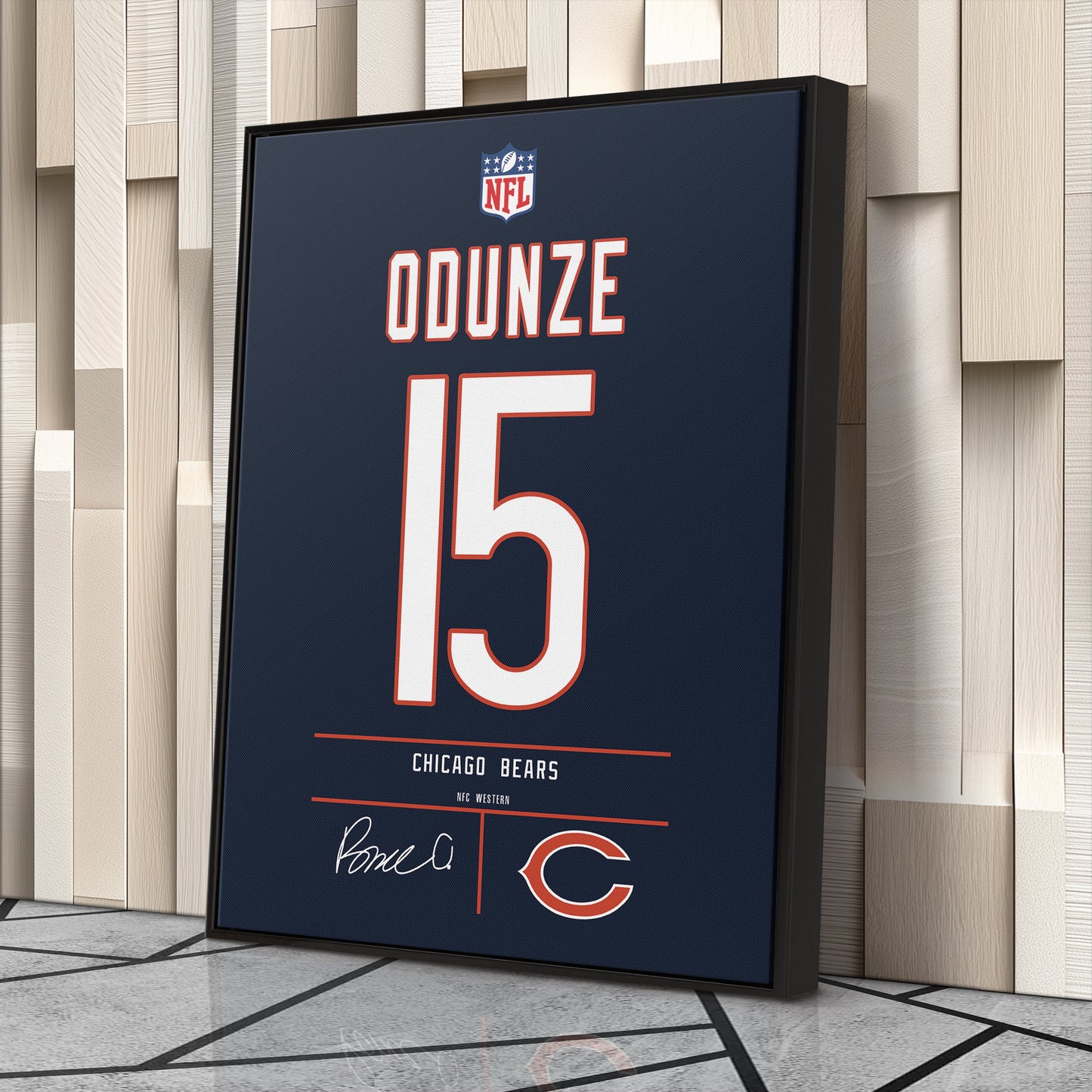 Rome Odunze Bears Jersey Canvas Print | Wall Art Decor
