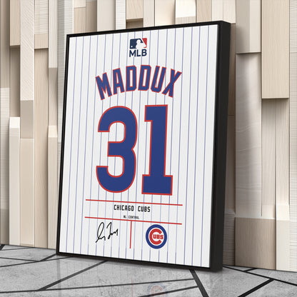 Greg Maddux Chicago Cubs Jersey Canvas Wall Art