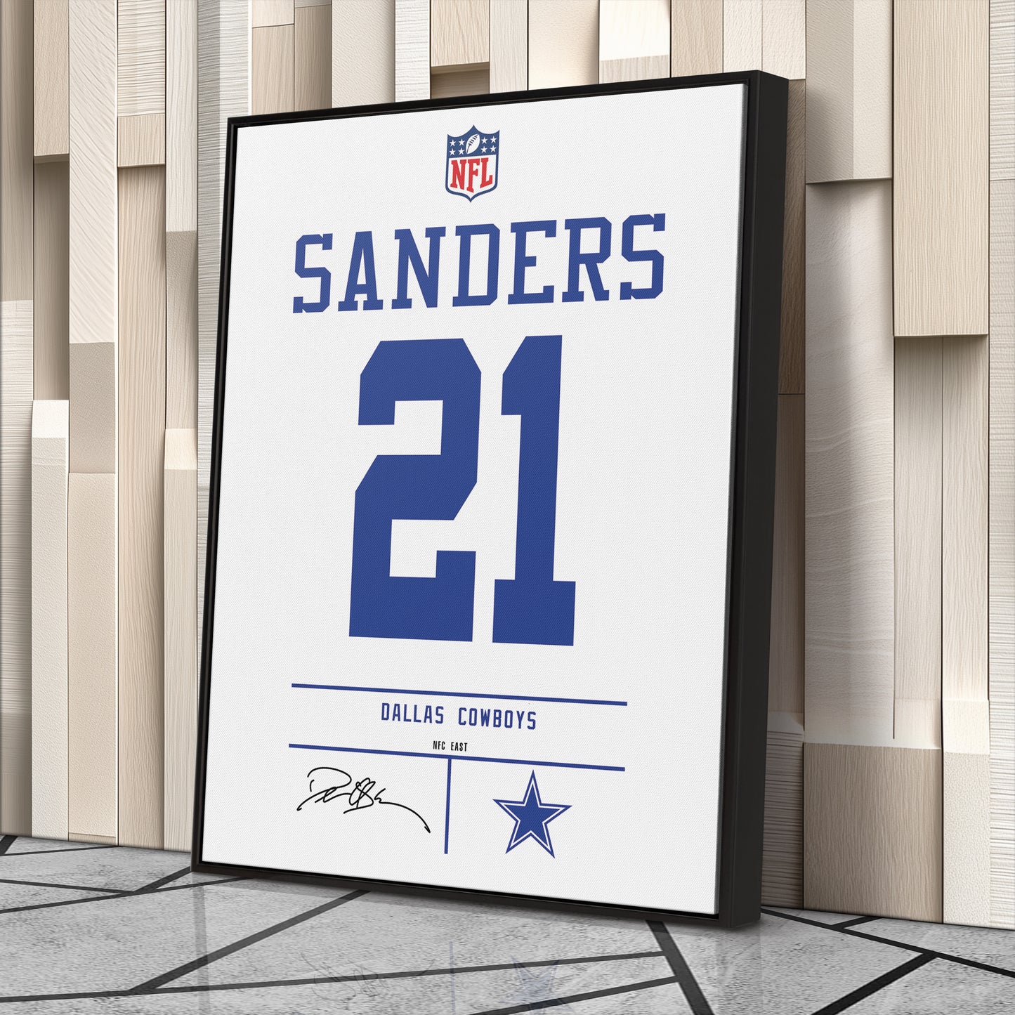Deion Sanders Cowboys Jersey Canvas Print | Wall Art Decor