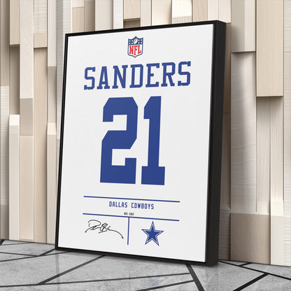 Deion Sanders Cowboys Jersey Canvas Print | Wall Art Decor