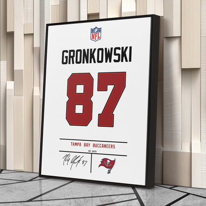 Rob Gronkowski Buccaneers Jersey Canvas Print | Wall Art Decor
