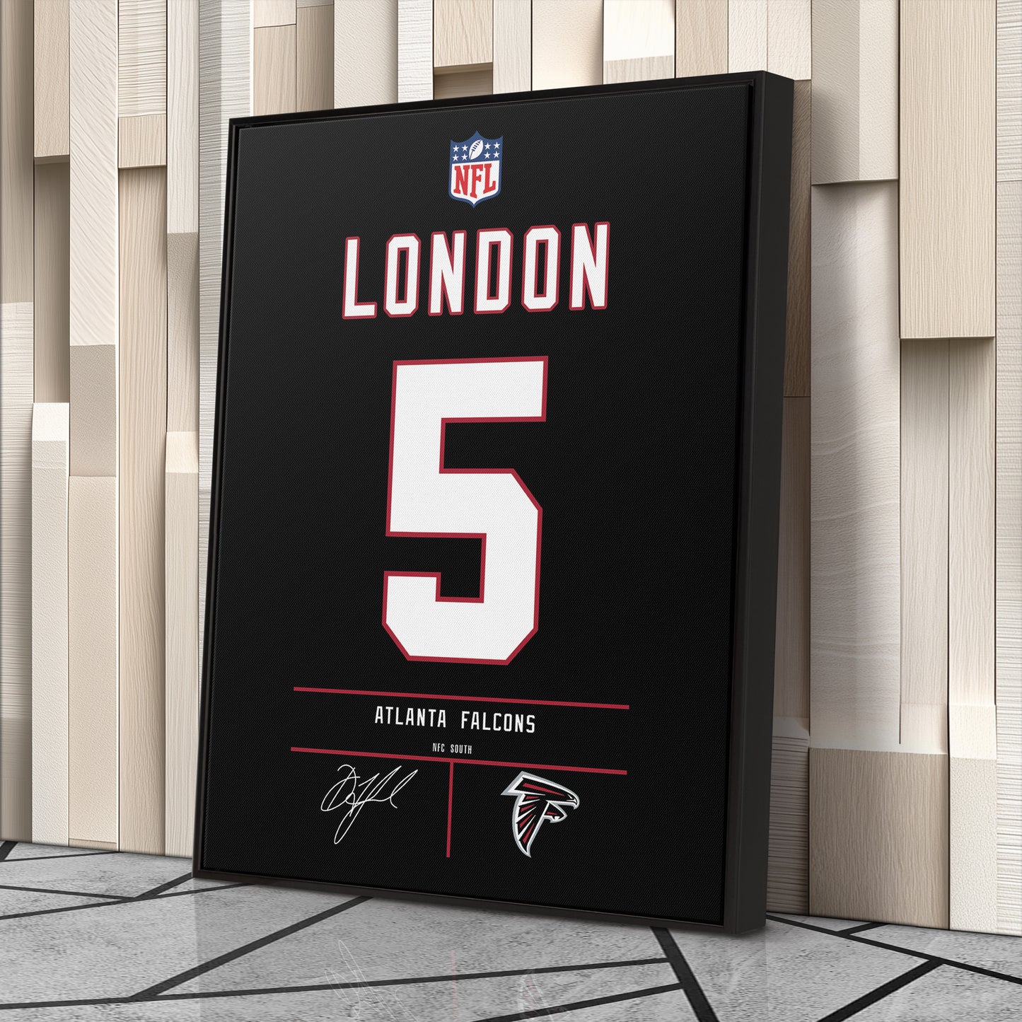Drake London Falcons Jersey Canvas Print | Wall Art Decor