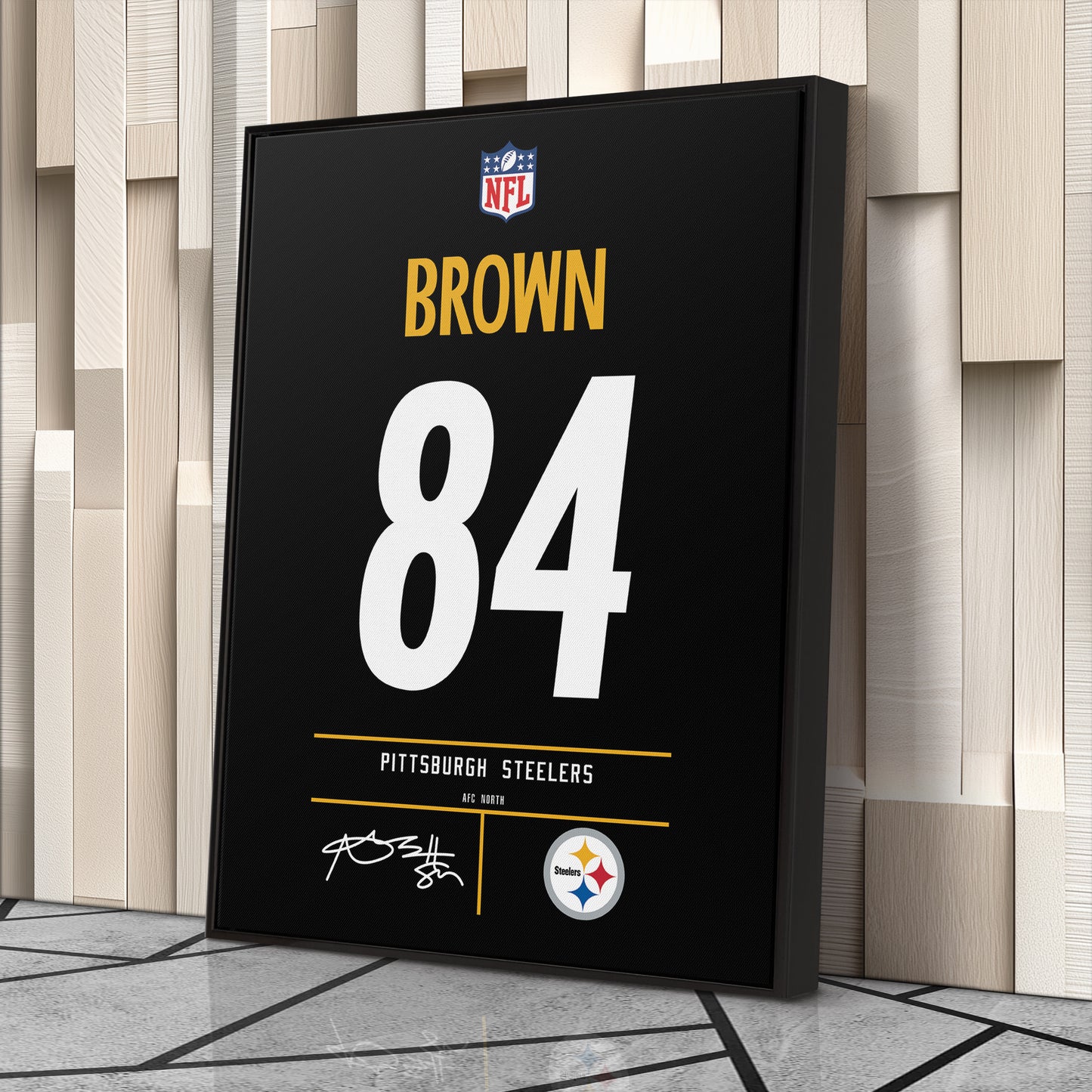 Antonio Brown Steelers Jersey Canvas Print | Wall Art Decor