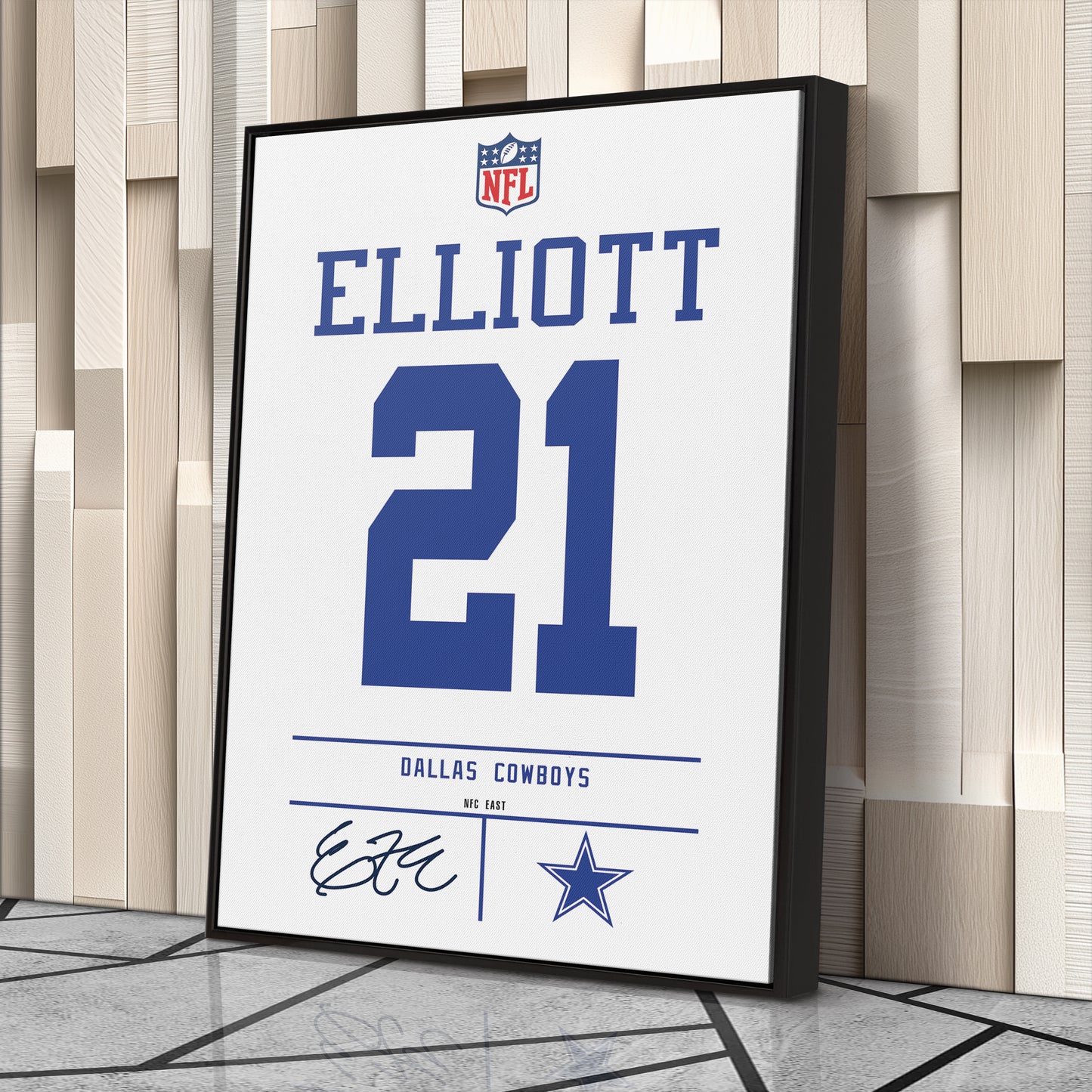 Ezekiel Elliott Cowboys Jersey Canvas Print | Wall Art Decor