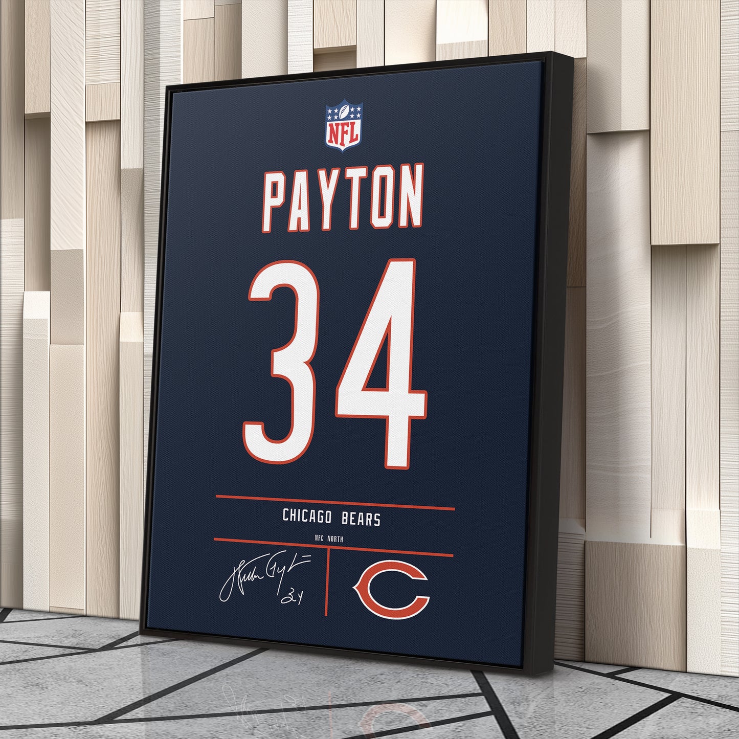 Walter Payton Bears Jersey Canvas Print | Wall Art Decor