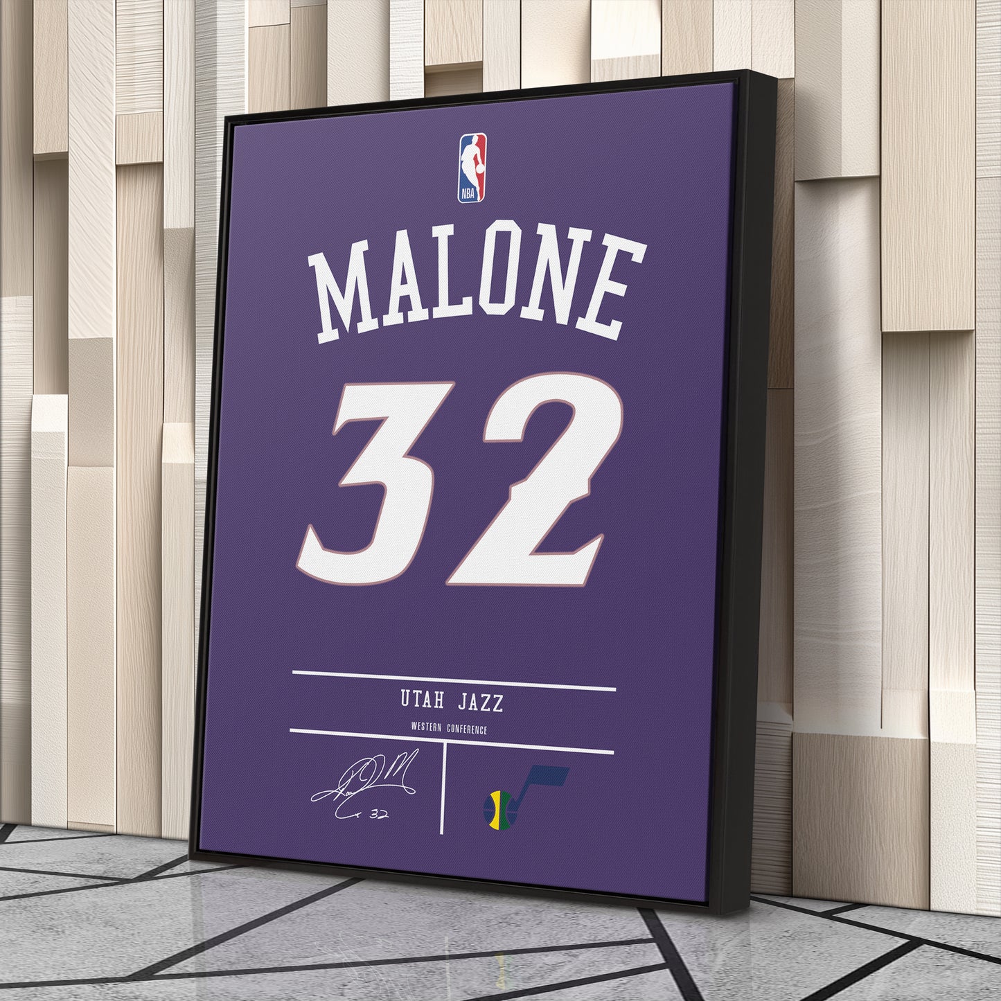 Karl Malone Jazz Jersey Canvas Print | Wall Art Decor