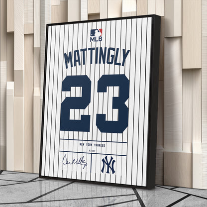 Don Mattingly Yankees Jersey Canvas Print | Wall Art Decor