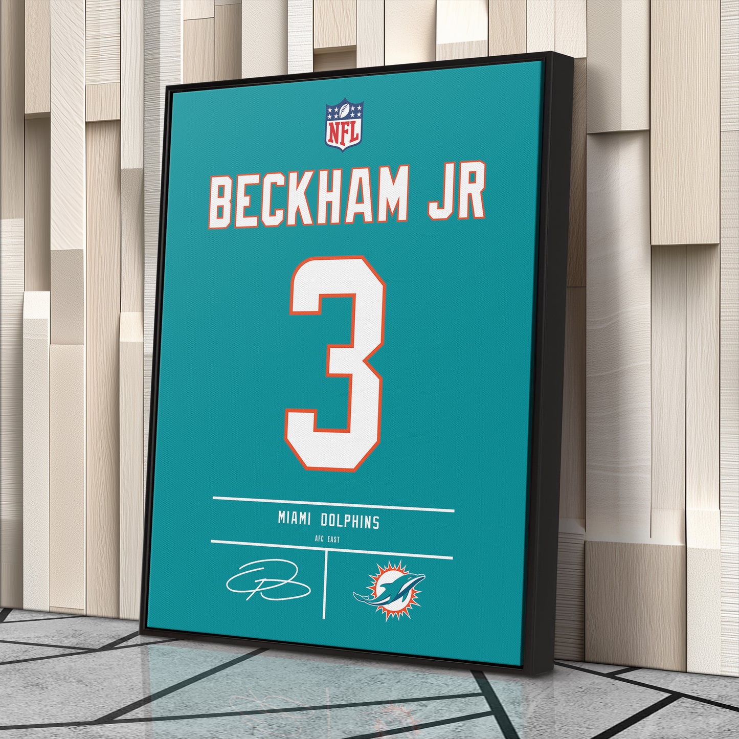 Odell Beckham Jr. Dolphins Jersey Canvas Print | Wall Art Decor