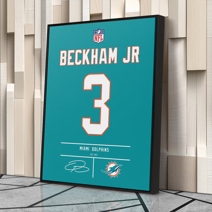 Odell Beckham Jr. Dolphins Jersey Canvas Print | Wall Art Decor