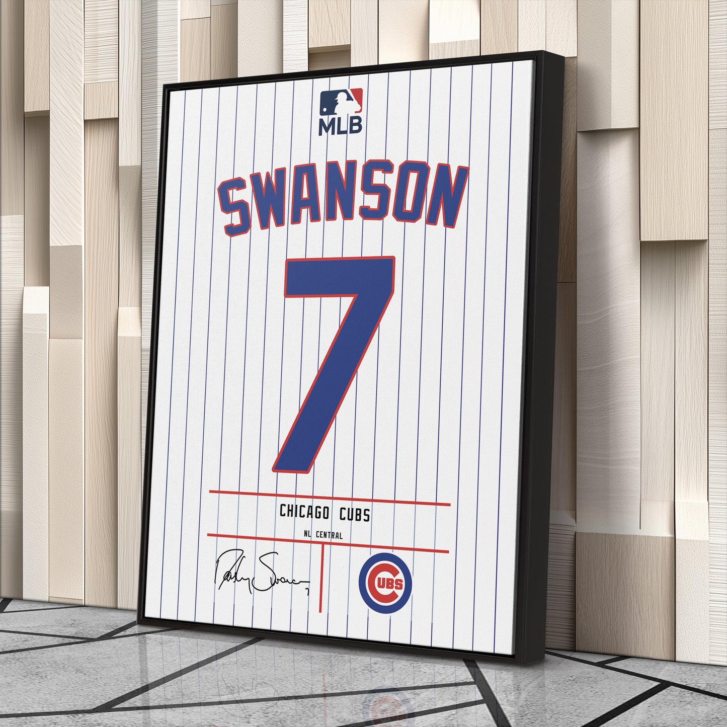 Dansby Swanson Cubs Jersey Canvas Print | Wall Art Decor