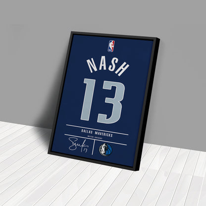 Steve Nash Mavericks Jersey Canvas Print | Wall Art Decor