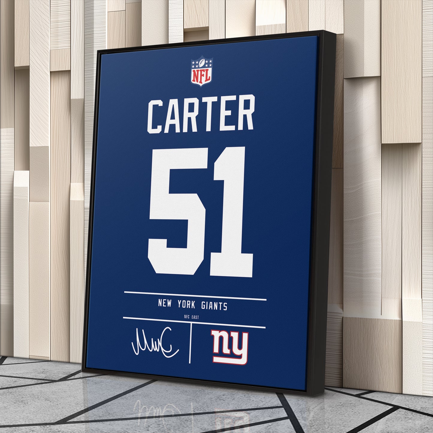 Abdul Carter New York Giants Jersey Canvas Wall Art