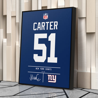 Abdul Carter New York Giants Jersey Canvas Wall Art