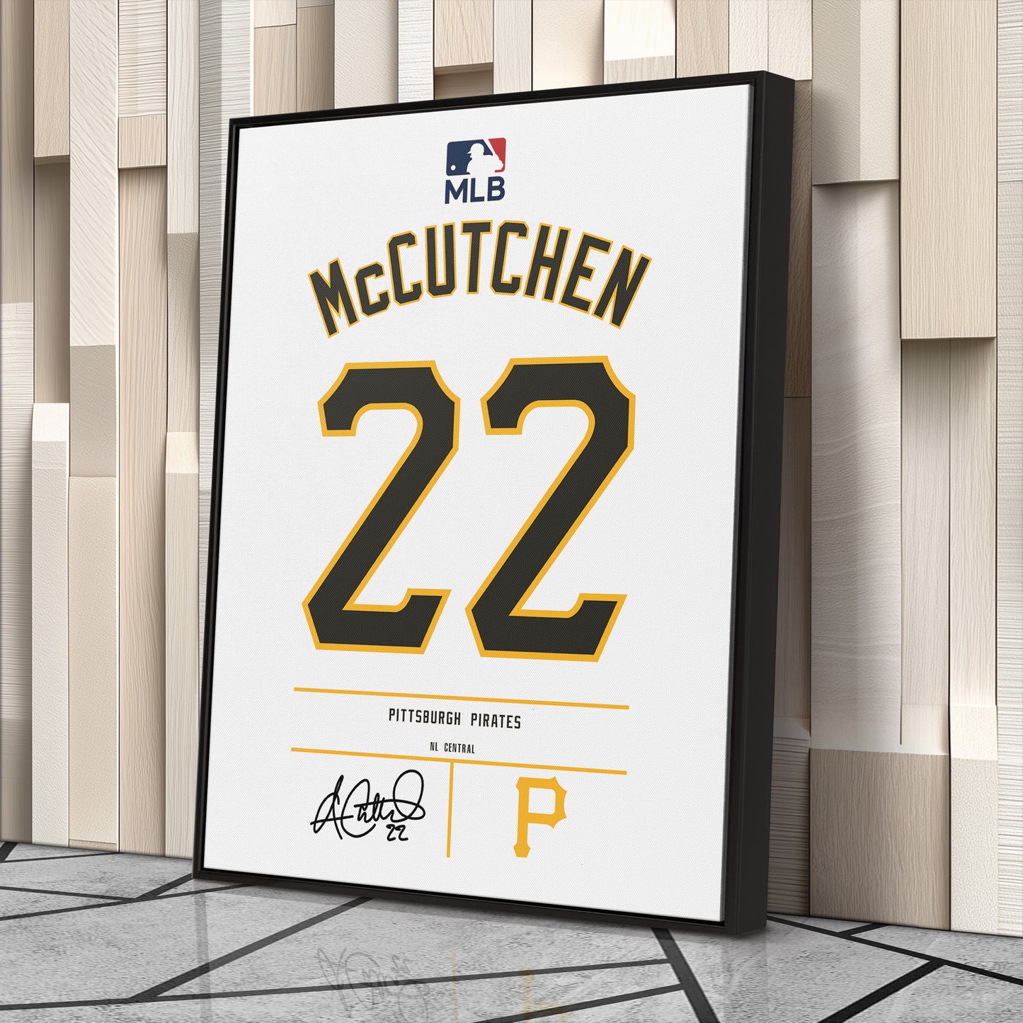 Andrew McCutchen Pittsburgh Pirates Jersey Canvas Wall Art